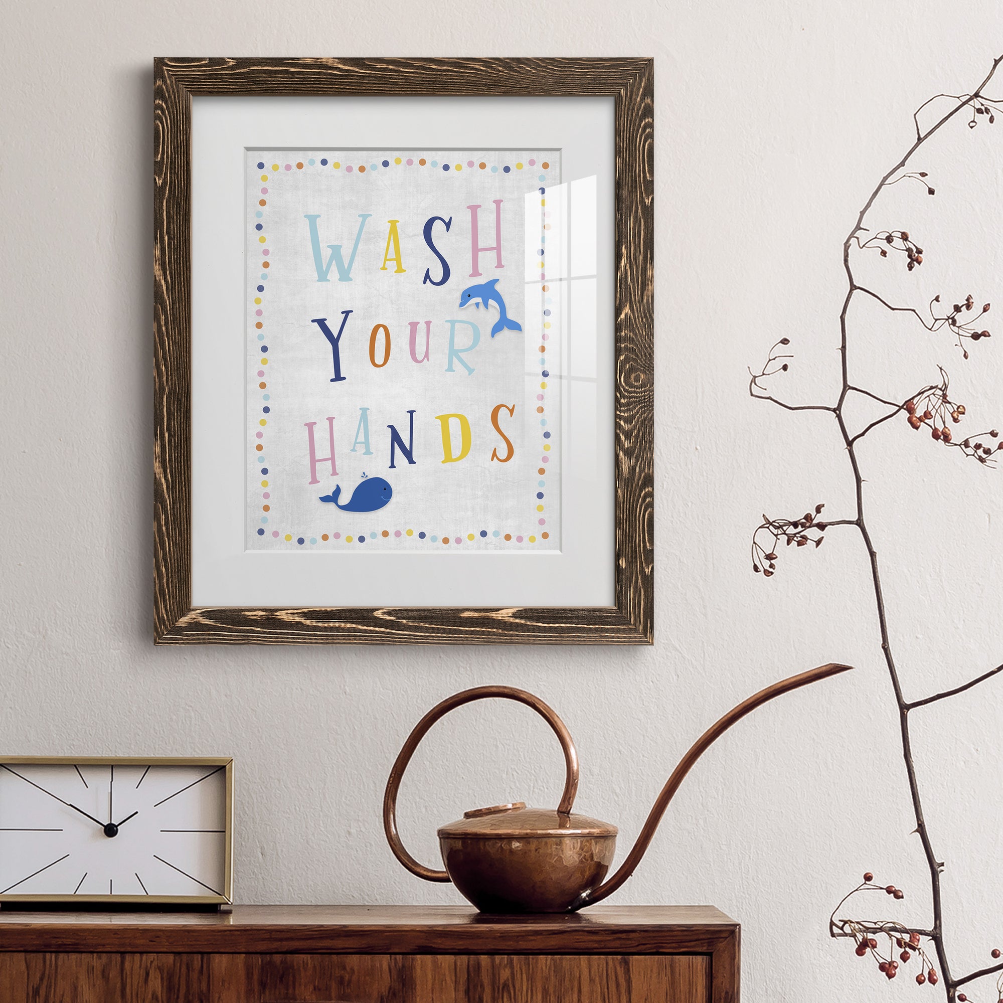 Wash Your Hands - Premium Framed Print - Distressed Barnwood Frame - Ready to Hang