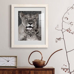 Lioness and Cub - Barnwood Framed Art Print