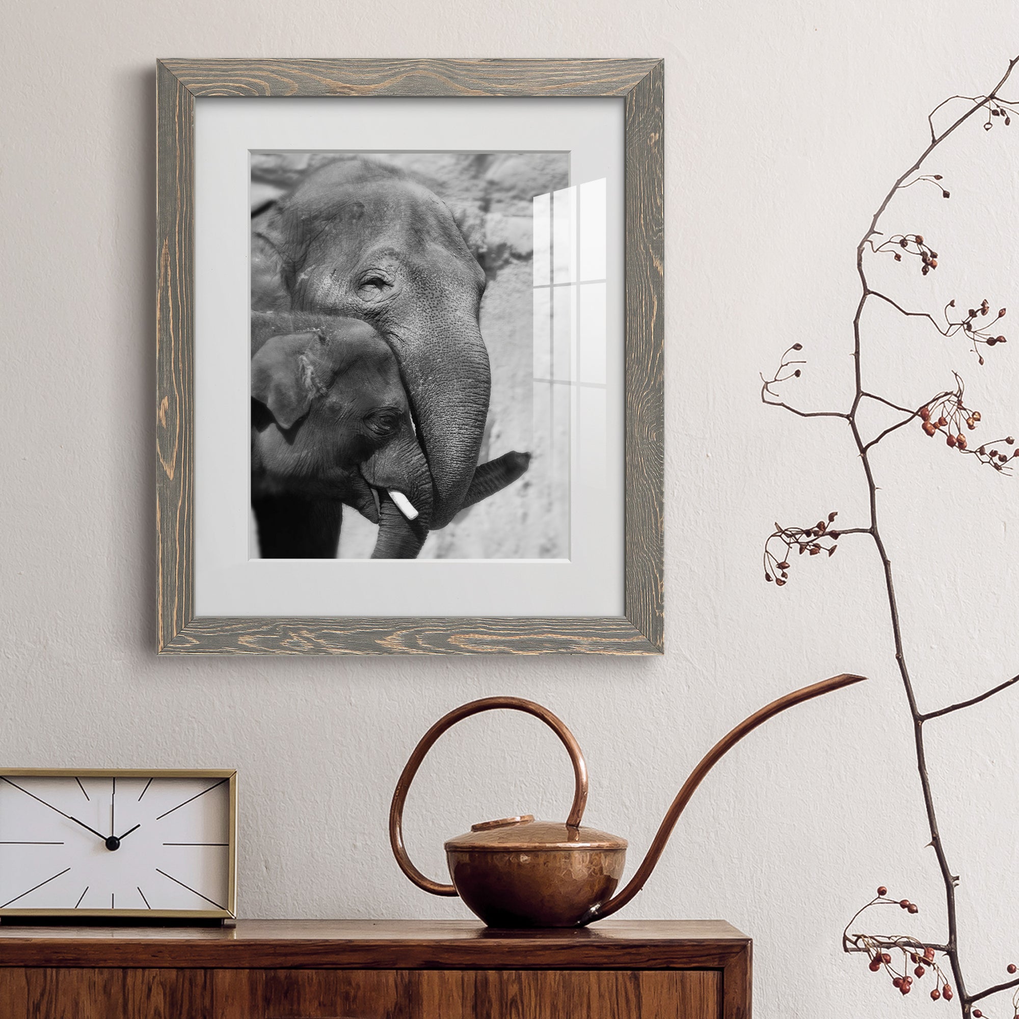 Tender Moment - Barnwood Framed Art Print