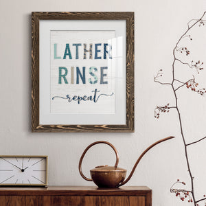 Lather Rinse Repeat - Barnwood Framed Art Print