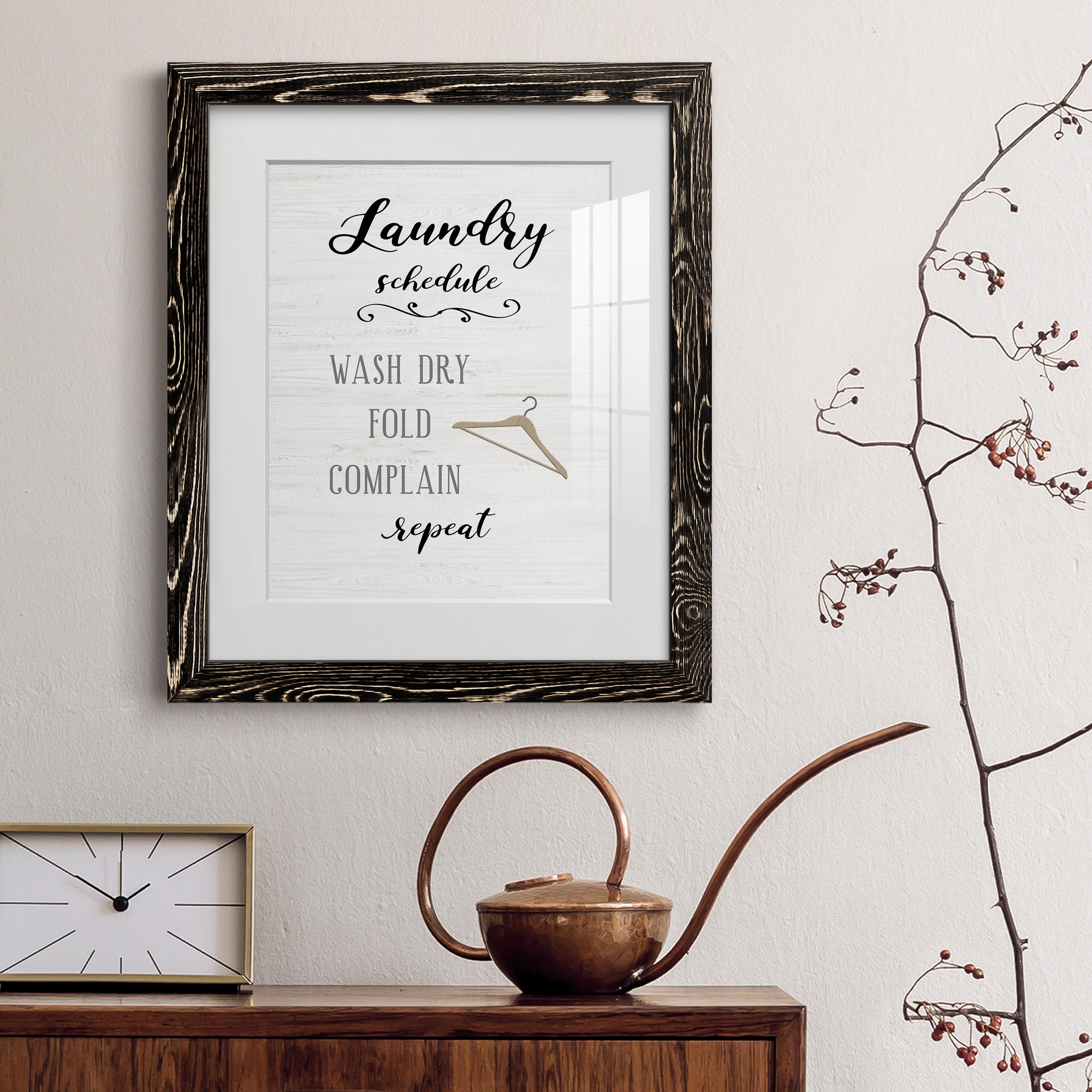 Laundry Complain - Premium Framed Print - Distressed Barnwood Frame - Ready to Hang