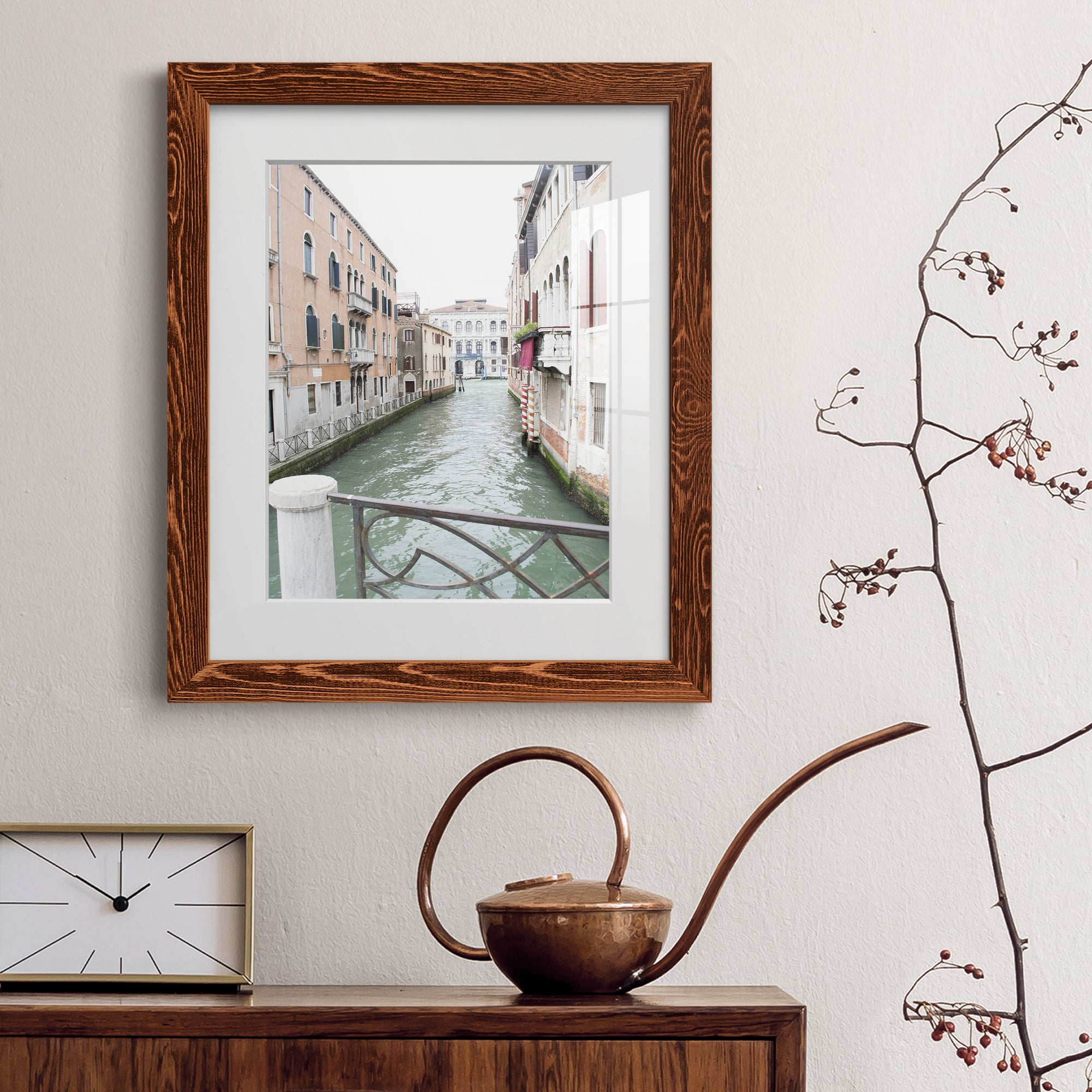 Venice Canal I - Premium Framed Print - Distressed Barnwood Frame - Ready to Hang