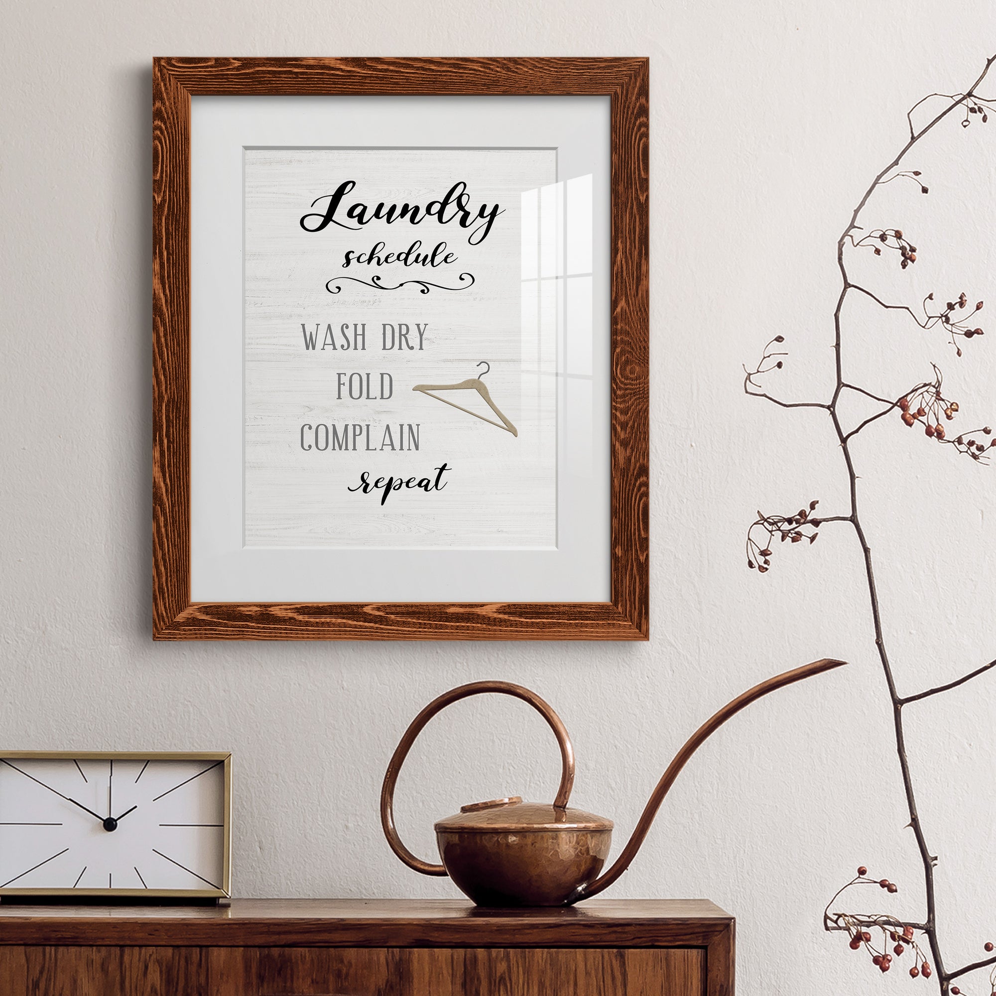 Laundry Complain - Premium Framed Print - Distressed Barnwood Frame - Ready to Hang