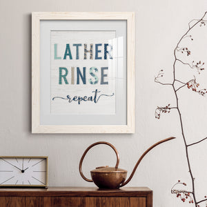 Lather Rinse Repeat - Barnwood Framed Art Print