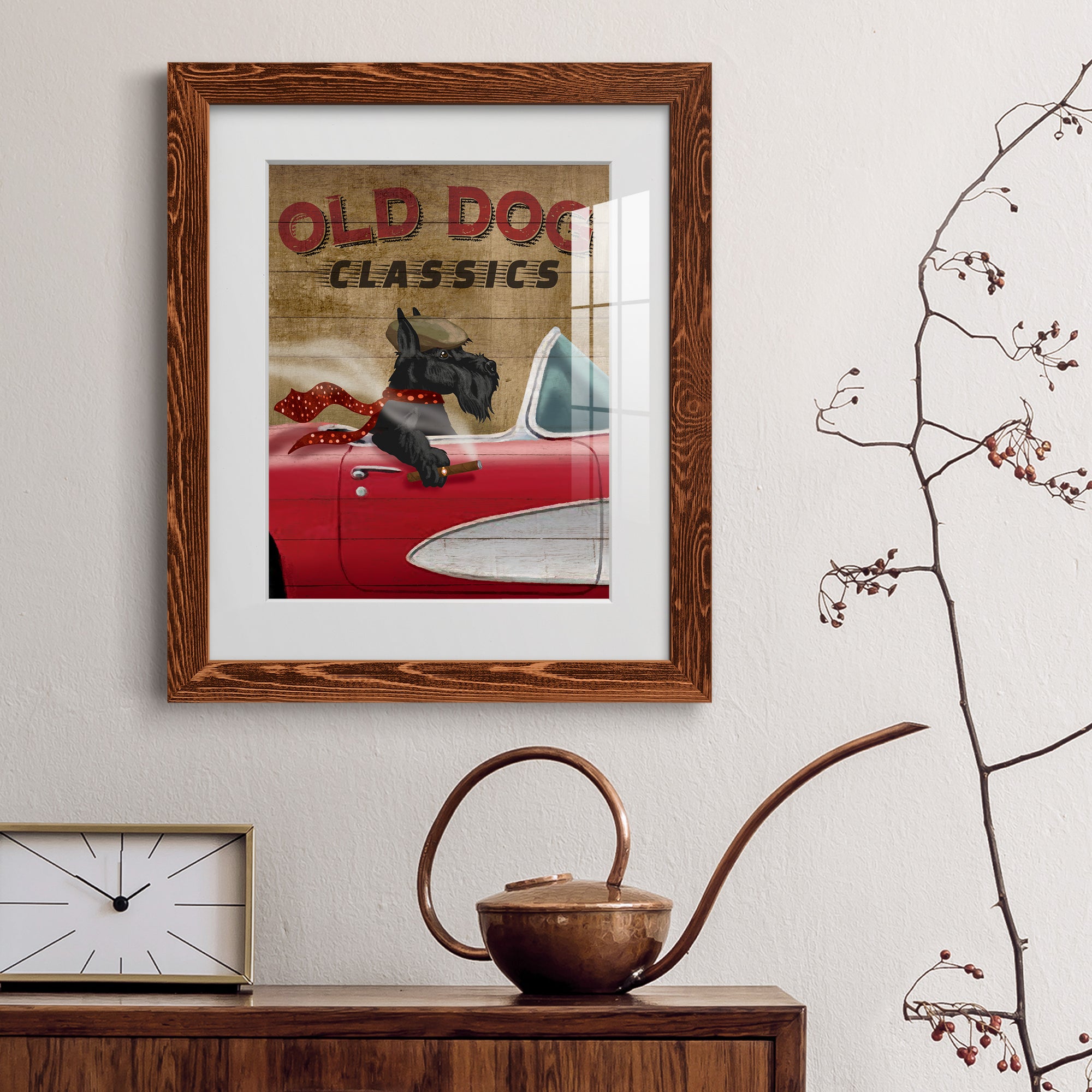 Old Dog Classics - Premium Framed Print - Distressed Barnwood Frame - Ready to Hang