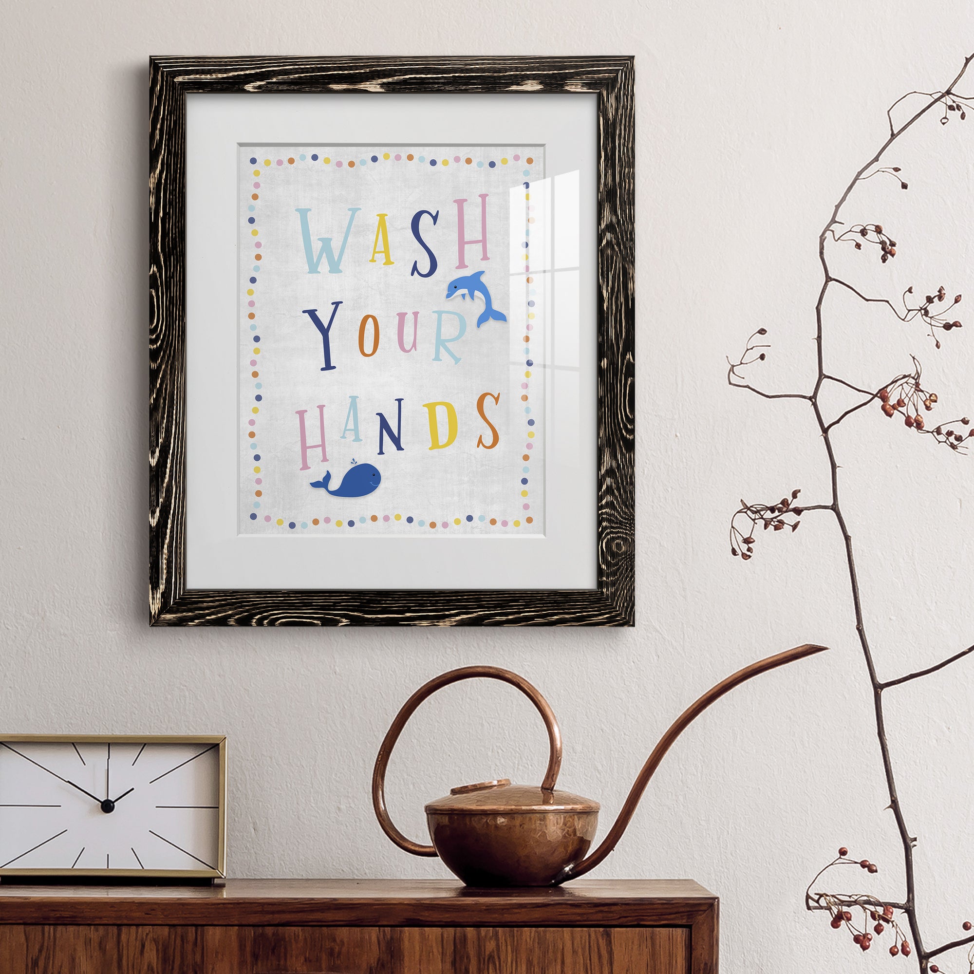 Wash Your Hands - Premium Framed Print - Distressed Barnwood Frame - Ready to Hang