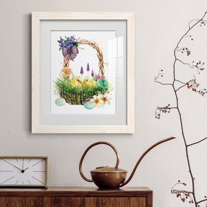 Spring Chick Basket - Barnwood Framed Art Print