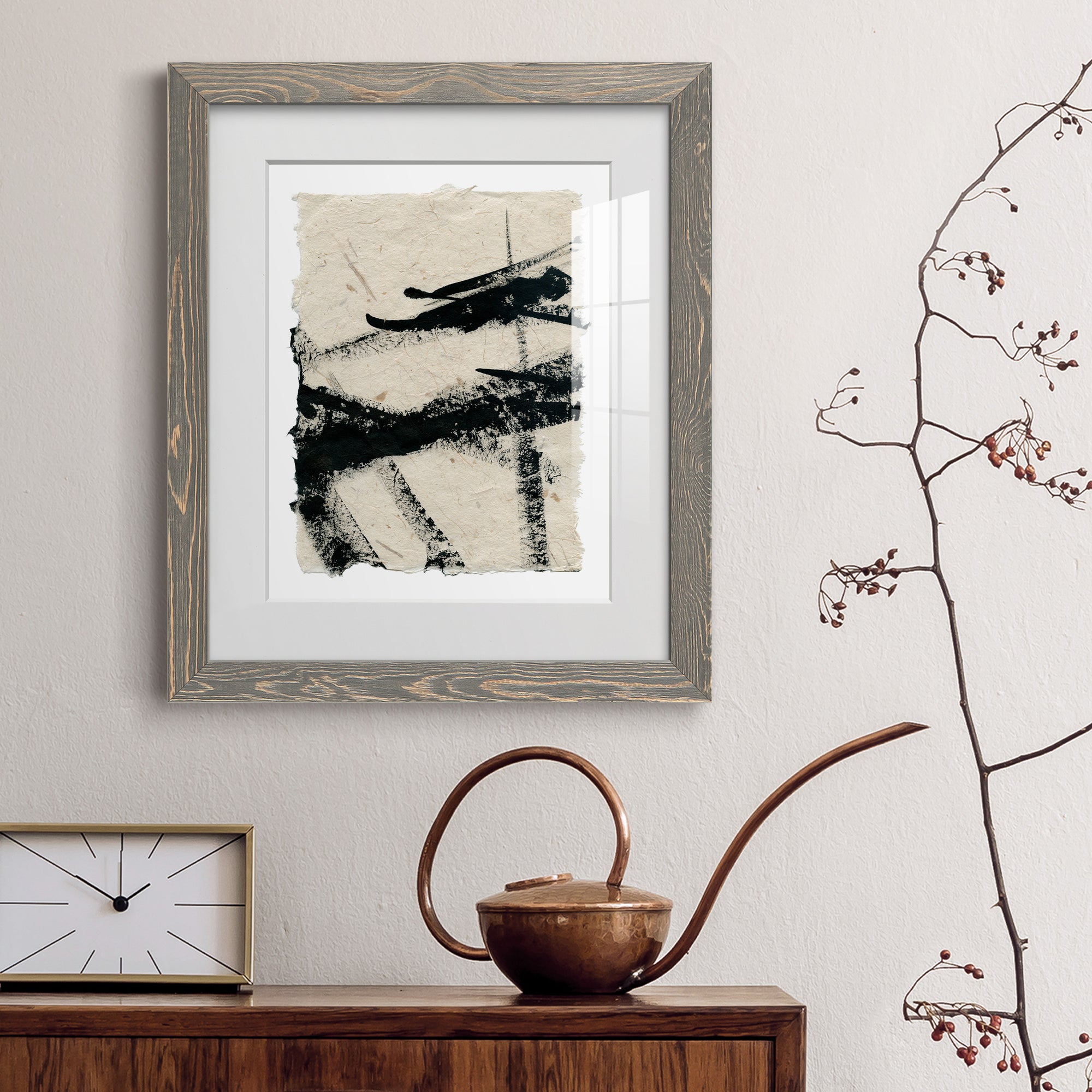 Lines Crossed II - Premium Framed Print - Distressed Barnwood Frame - Ready to Hang