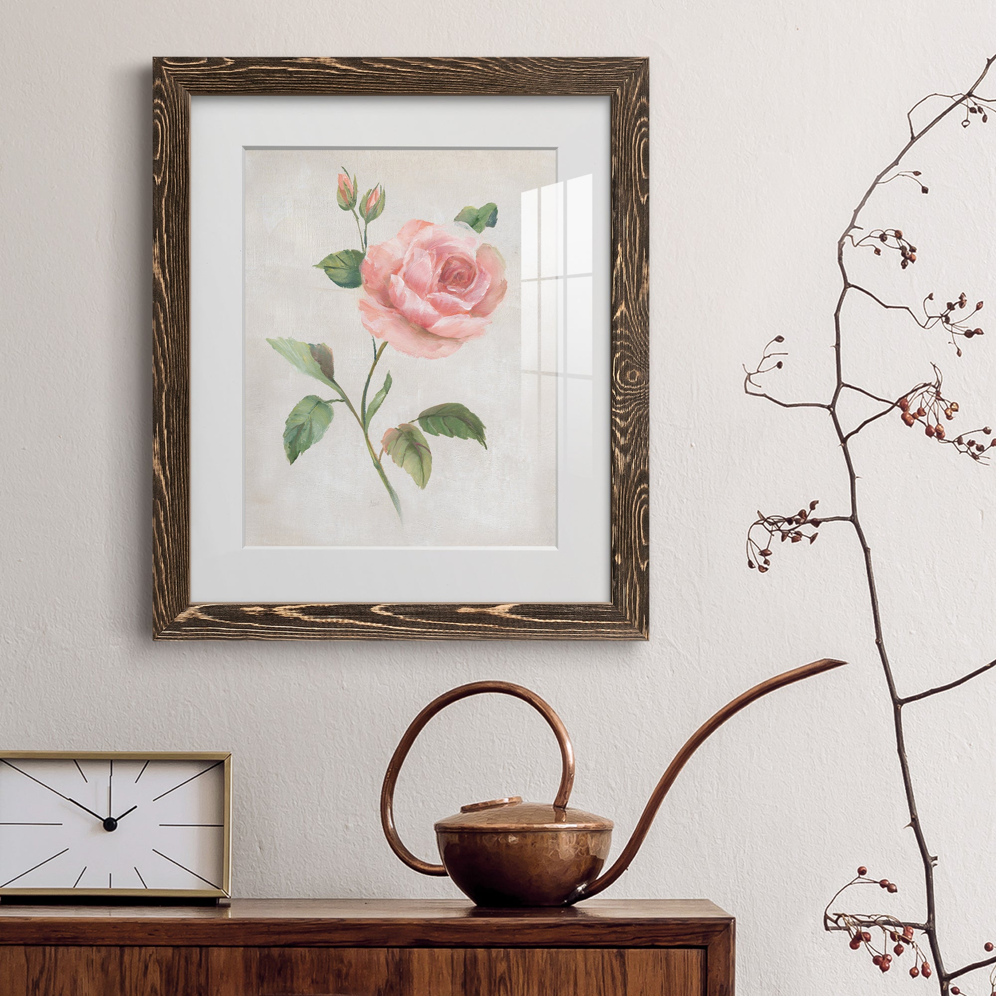 Grandiflora I - Barnwood Framed Art Print
