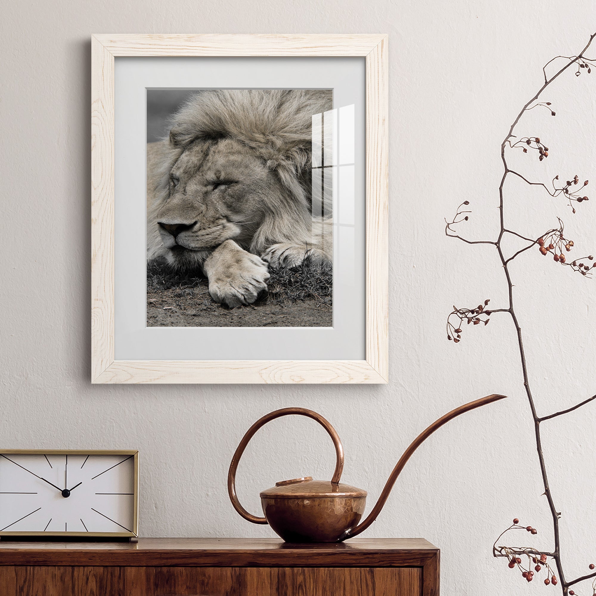 Sleepy Afternoon in Masai Mara - Barnwood Framed Art Print