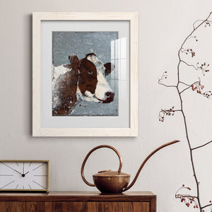 Cow On Galvanized Metal - Barnwood