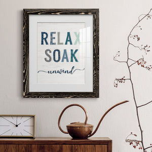 Relax Soak Unwind - Barnwood Framed Art Print