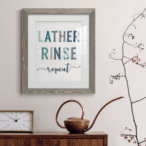 Lather Rinse Repeat - Barnwood Framed Art Print