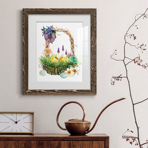 Spring Chick Basket - Barnwood Framed Art Print