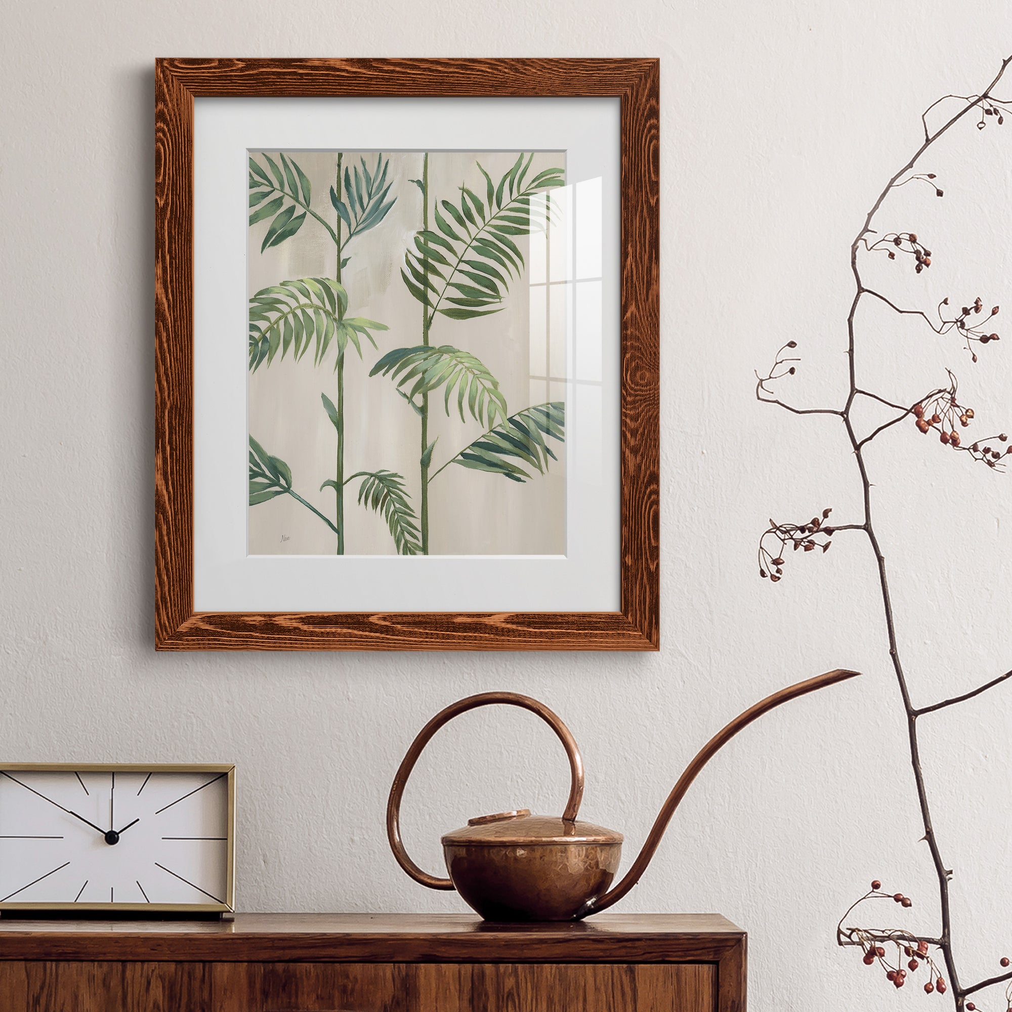 Modern Fronds I - Barnwood Framed Art Print
