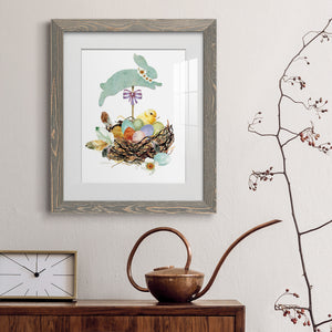 Bunny Hop - Barnwood Framed Art Print