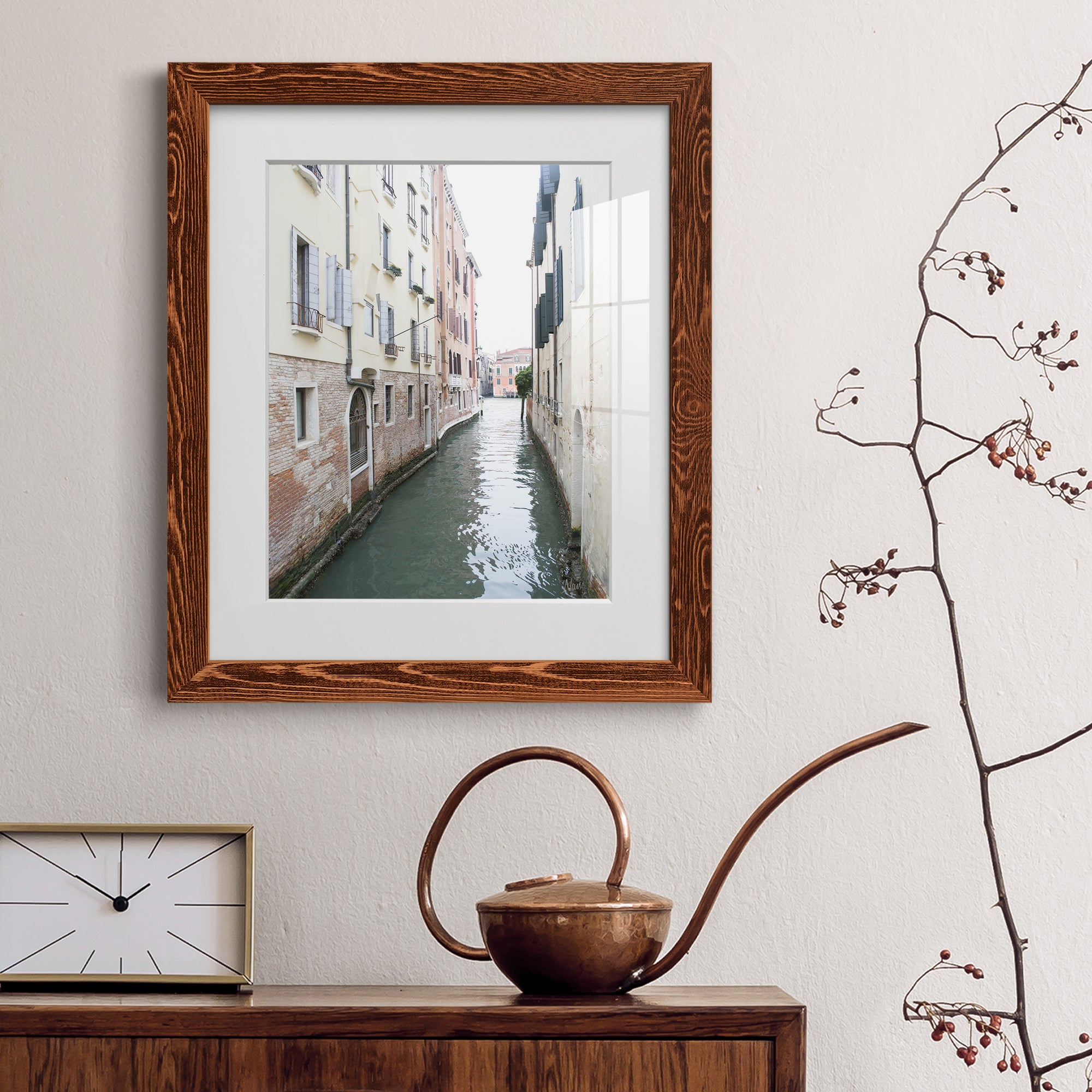 Venice Canal II - Premium Framed Print - Distressed Barnwood Frame - Ready to Hang