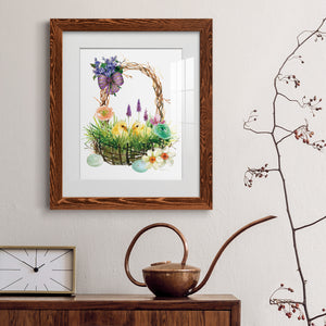 Spring Chick Basket - Barnwood Framed Art Print
