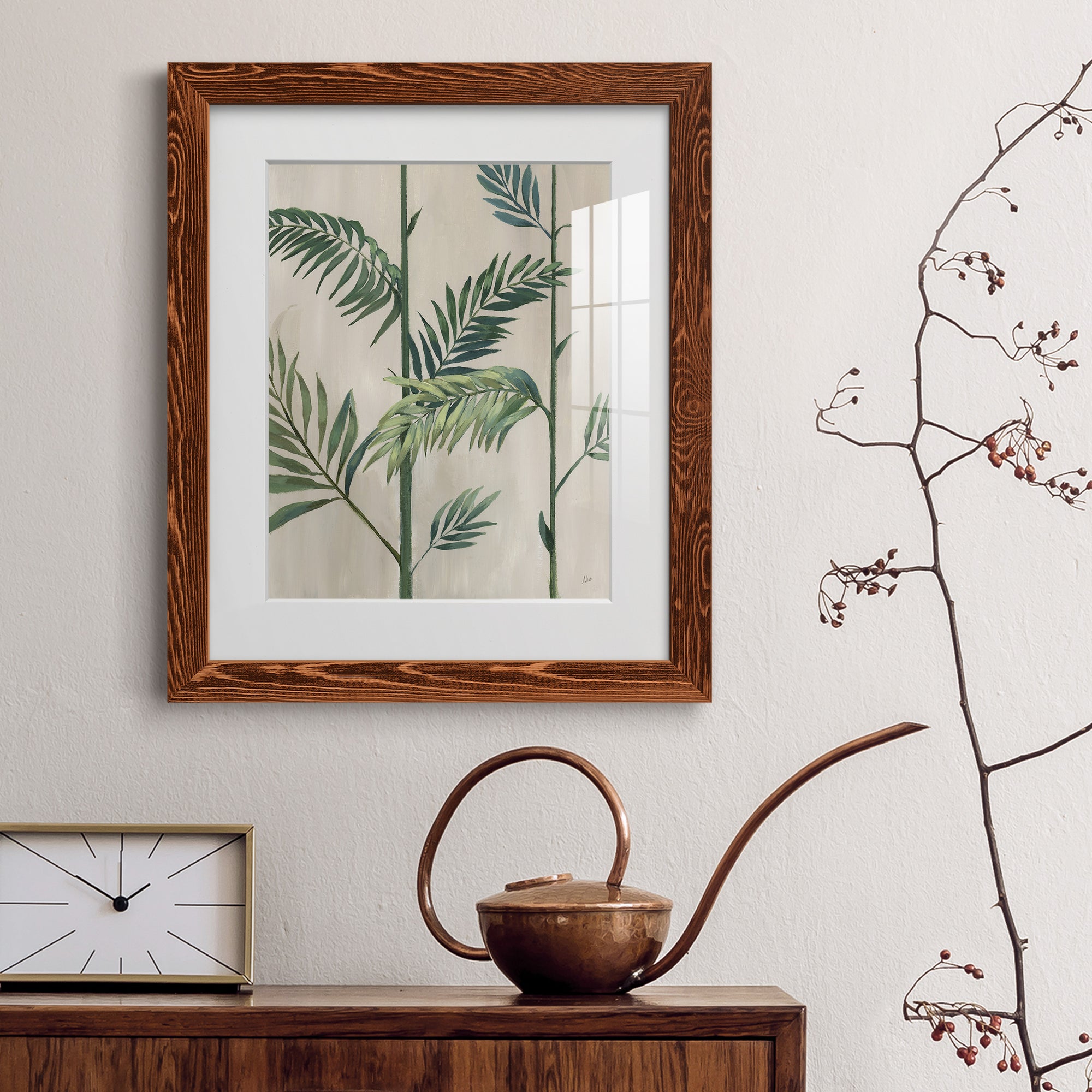 Modern Fronds II - Barnwood Framed Art Print