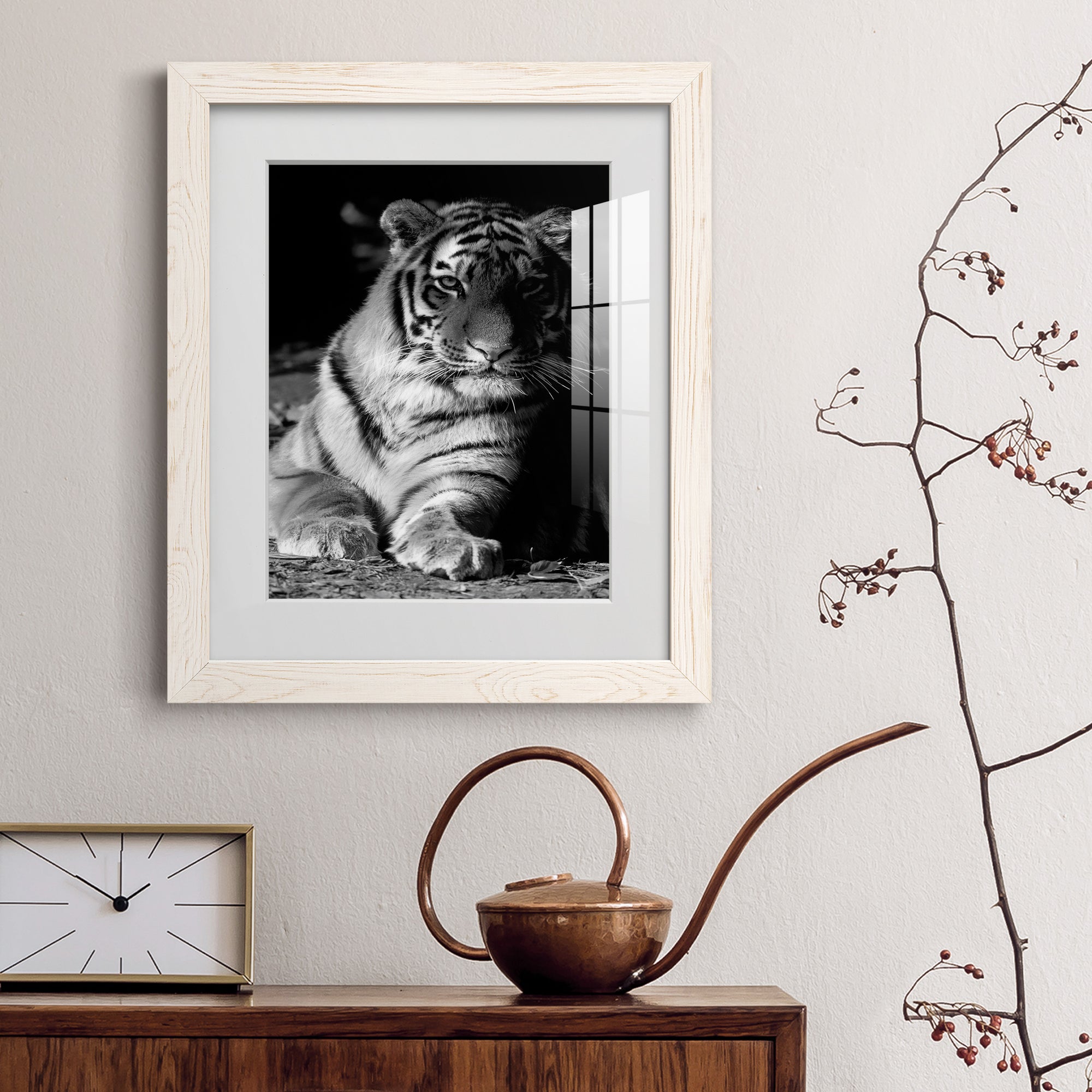 Tiger Repose - Barnwood Framed Art Print