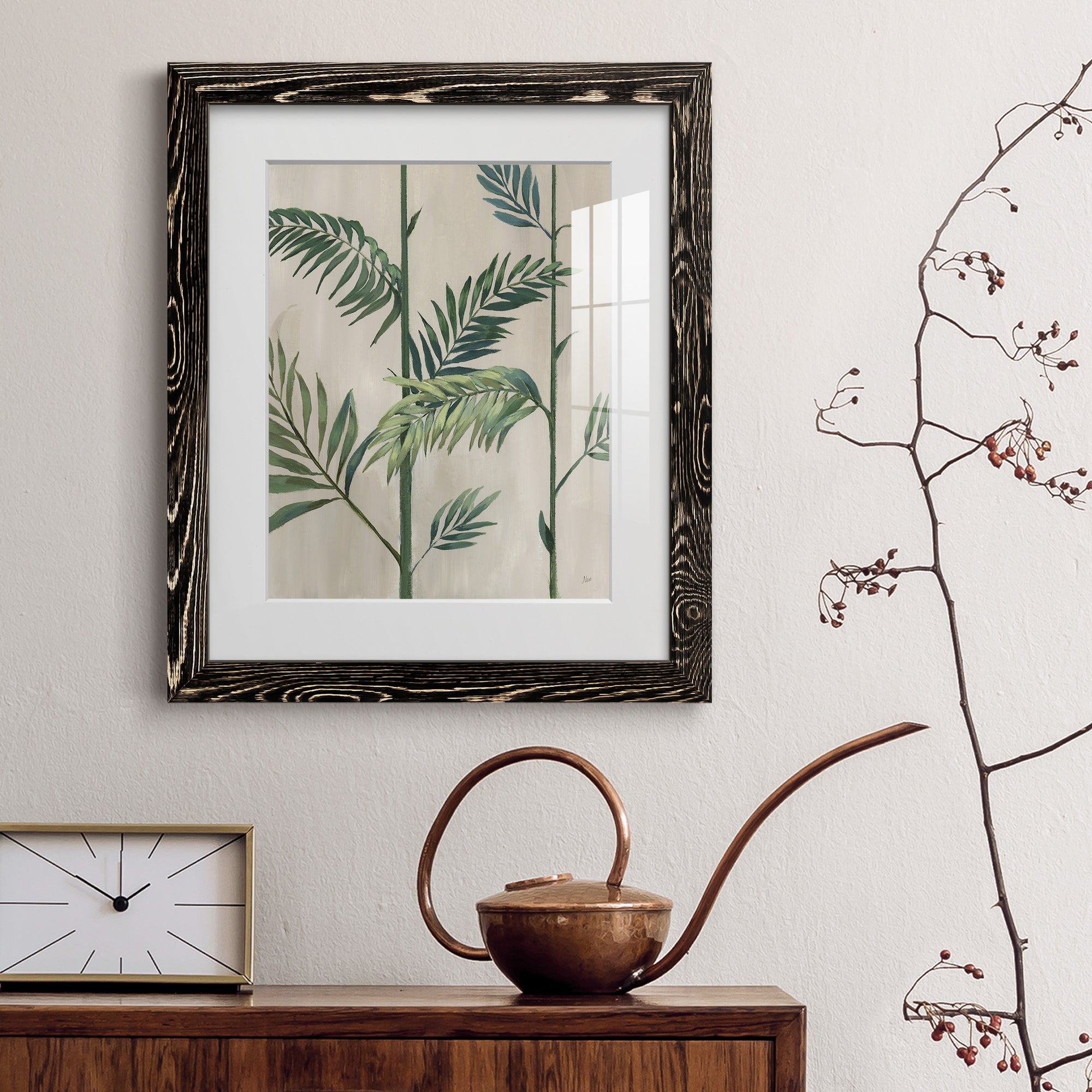 Modern Fronds II - Barnwood Framed Art Print
