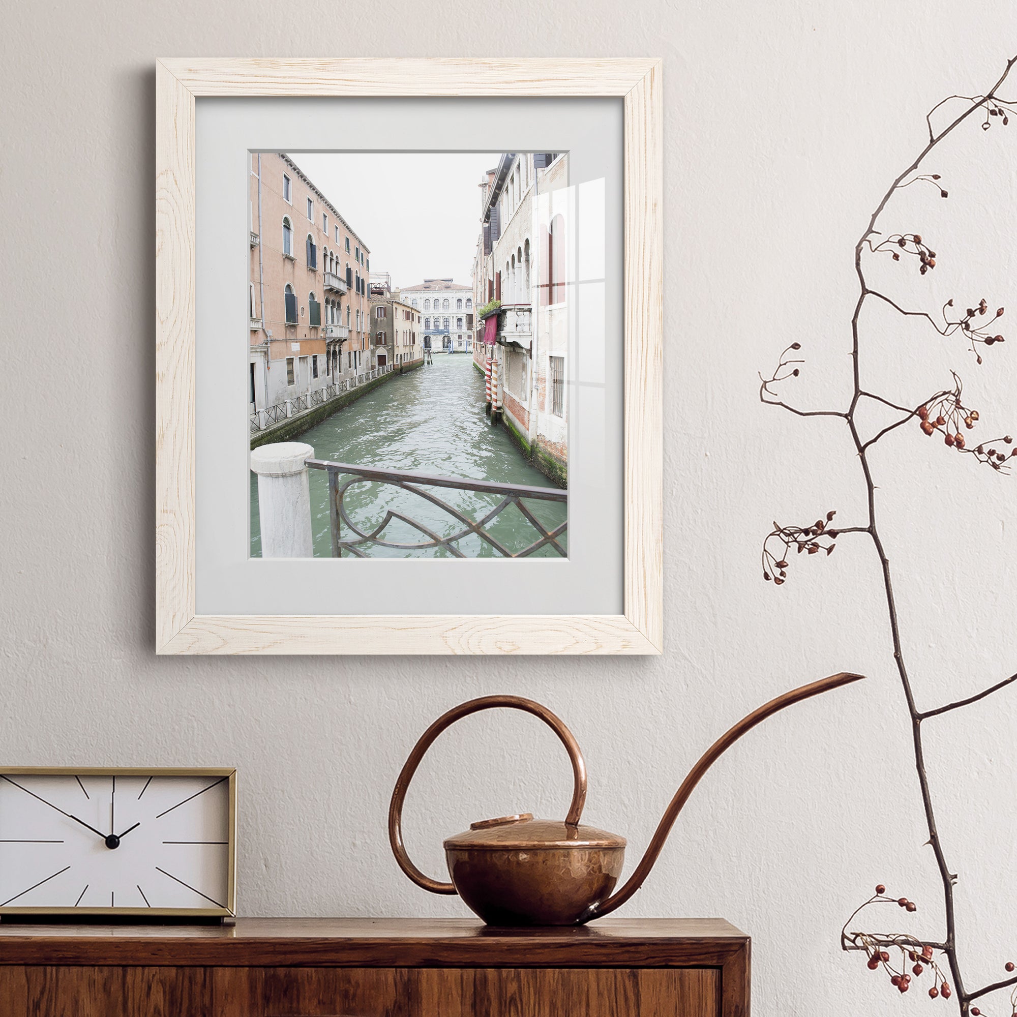 Venice Canal I - Premium Framed Print - Distressed Barnwood Frame - Ready to Hang