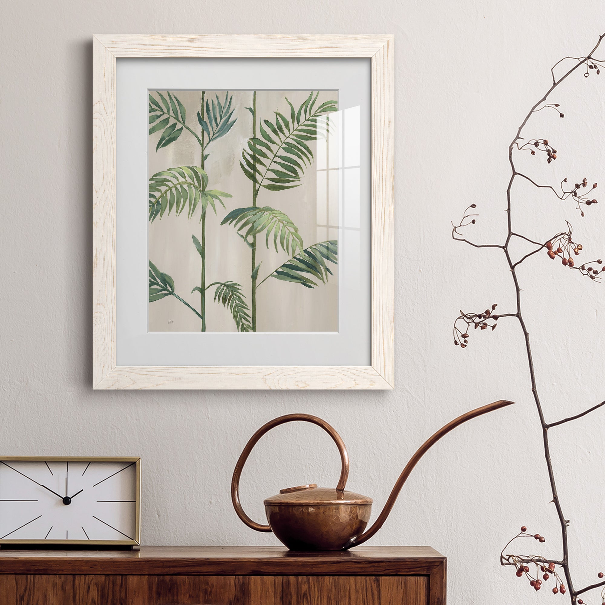 Modern Fronds I - Barnwood Framed Art Print