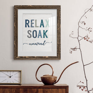 Relax Soak Unwind - Barnwood Framed Art Print
