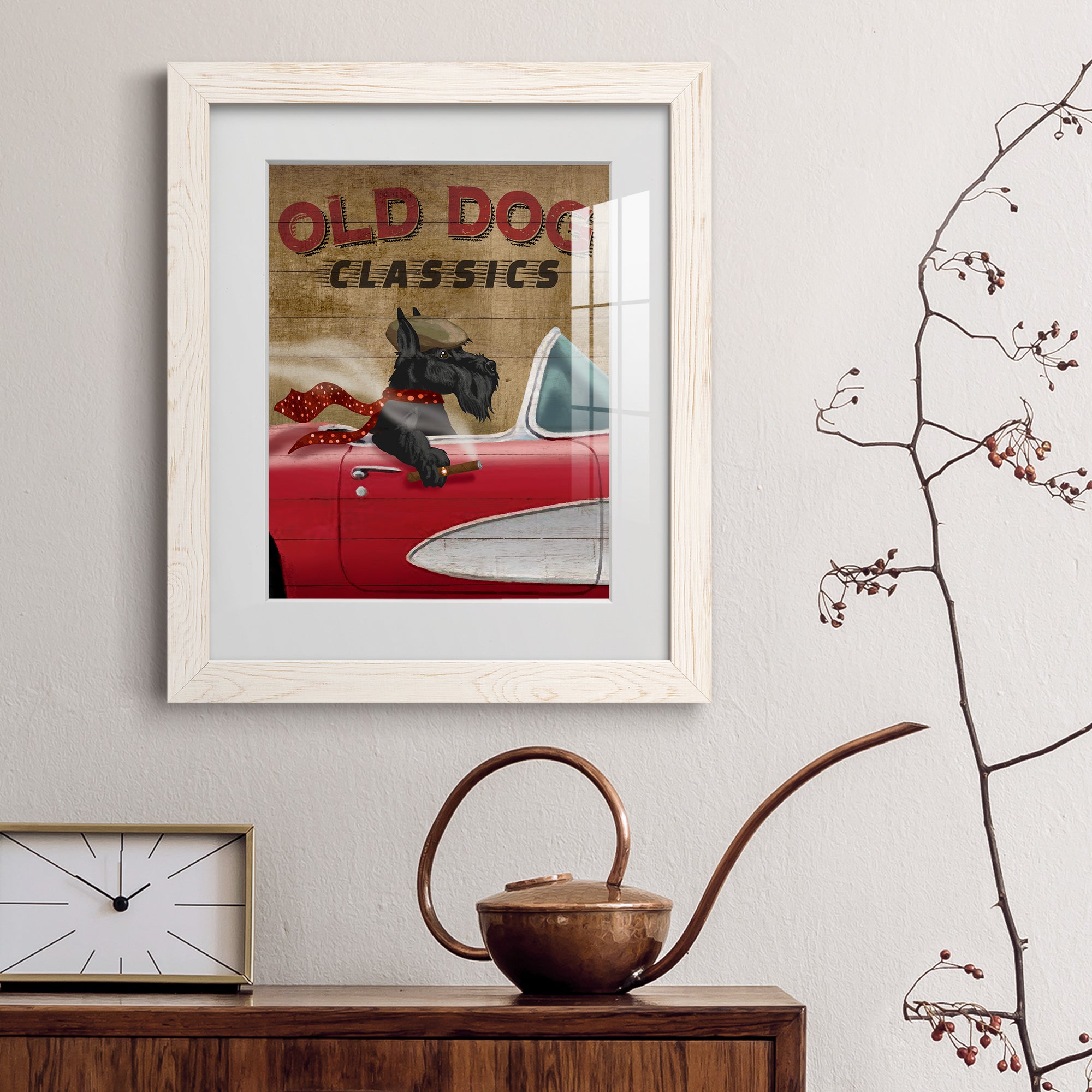 Old Dog Classics - Premium Framed Print - Distressed Barnwood Frame - Ready to Hang