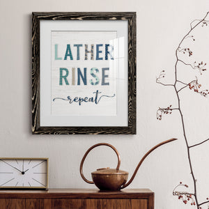 Lather Rinse Repeat - Barnwood Framed Art Print
