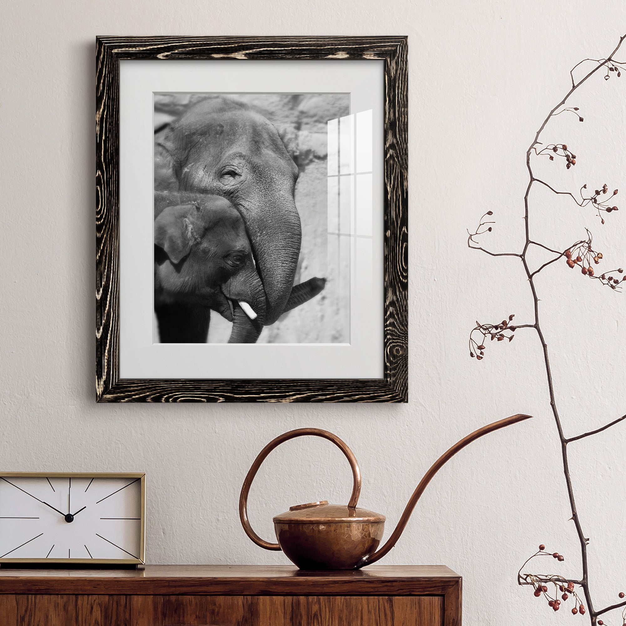 Tender Moment - Barnwood Framed Art Print