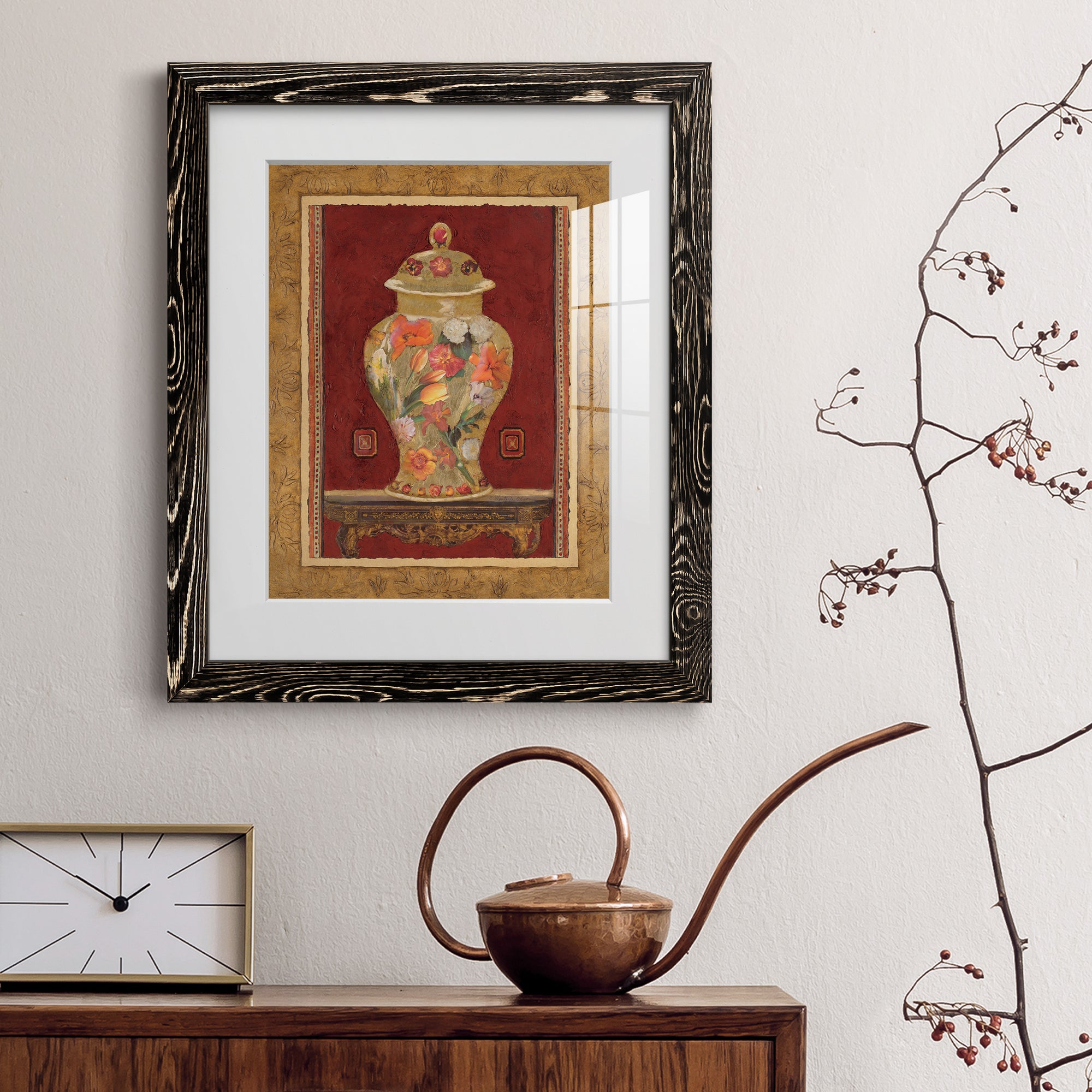 Romantic Urn II - Barnwood Framed Art Print