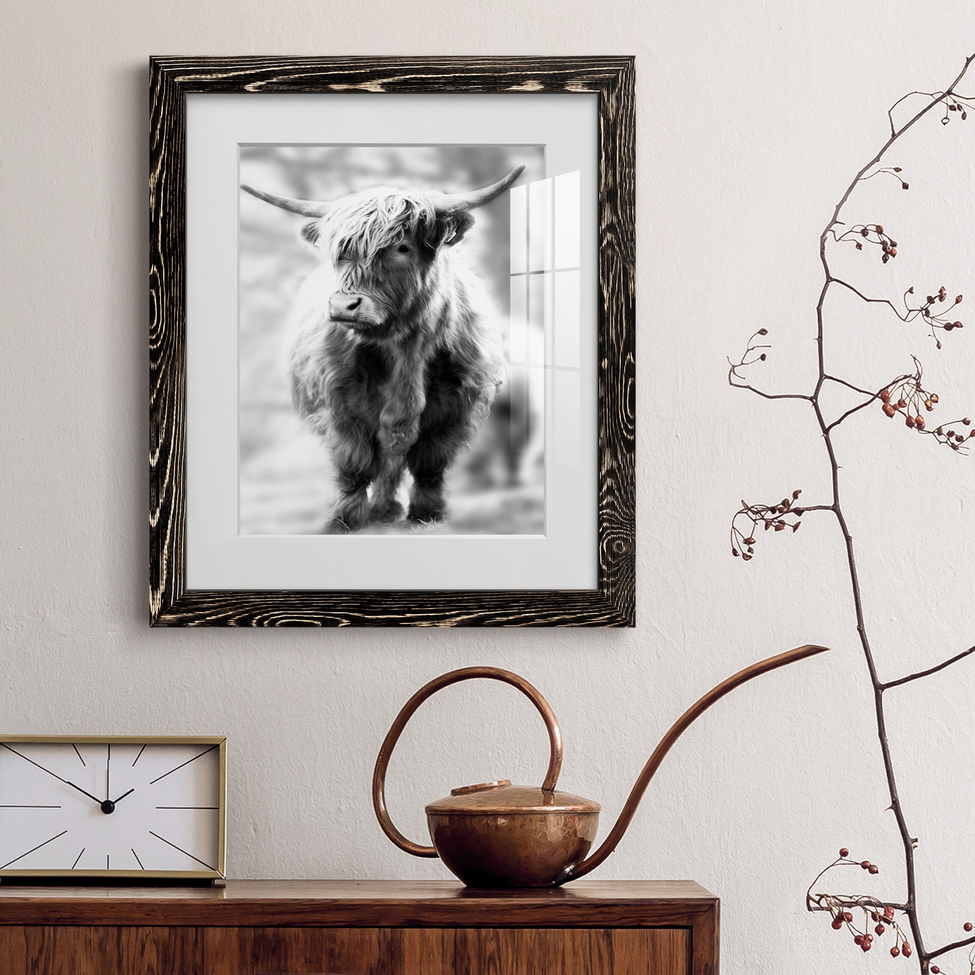 Yorkshire Highland - Premium Framed Print - Distressed Barnwood Frame - Ready to Hang