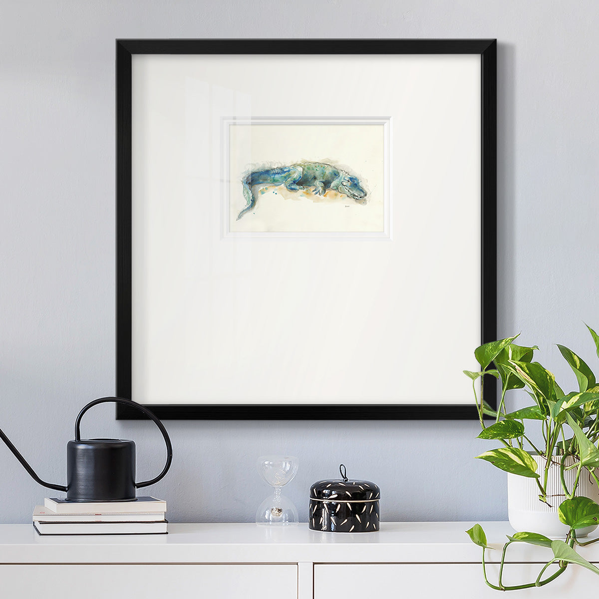 Alligator Premium Framed Print Double Matboard