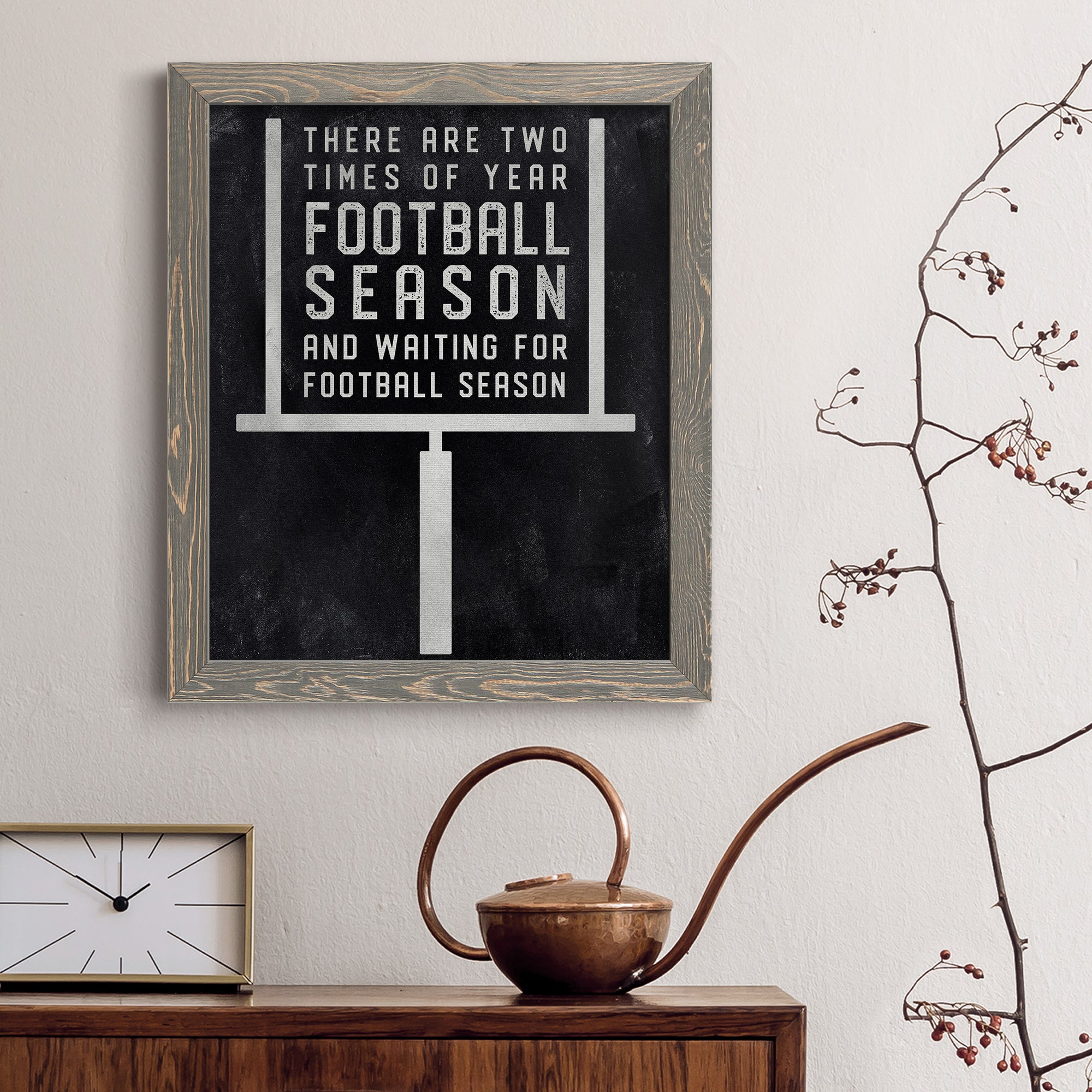 Football Season - Premium Canvas Framed in Barnwood - Ready to Hang