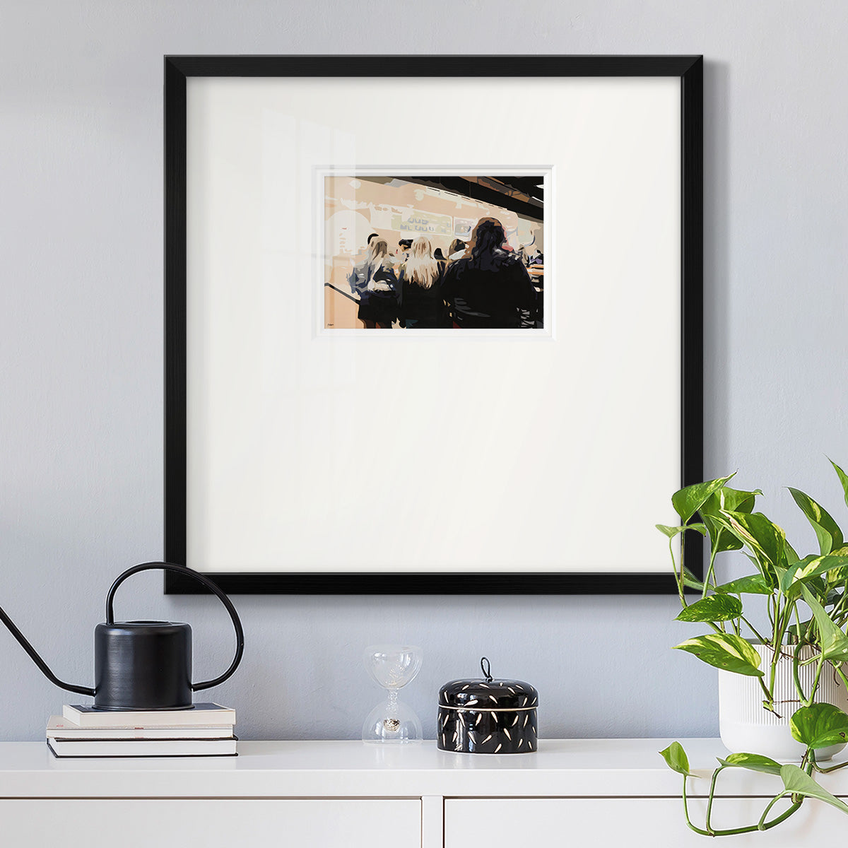 Late Night Queue Premium Framed Print Double Matboard