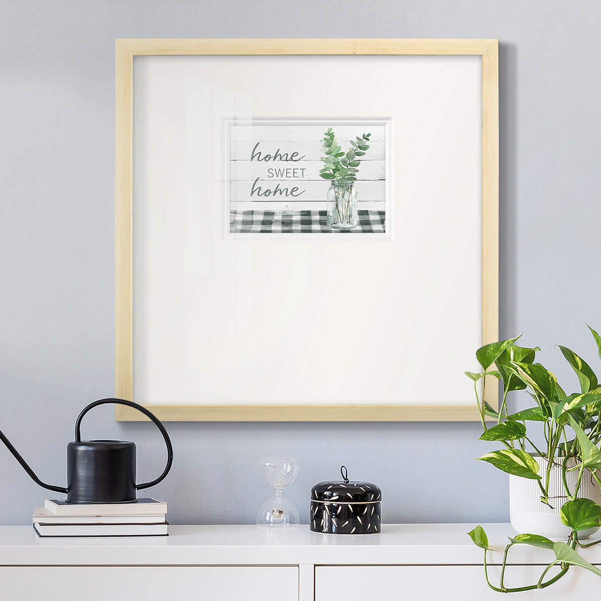 Eucalyptus Home Sweet Home Premium Framed Print Double Matboard