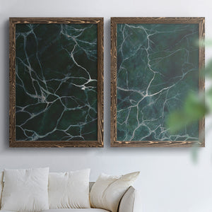 Jade Marble I - Barnwood Framed Canvas Set