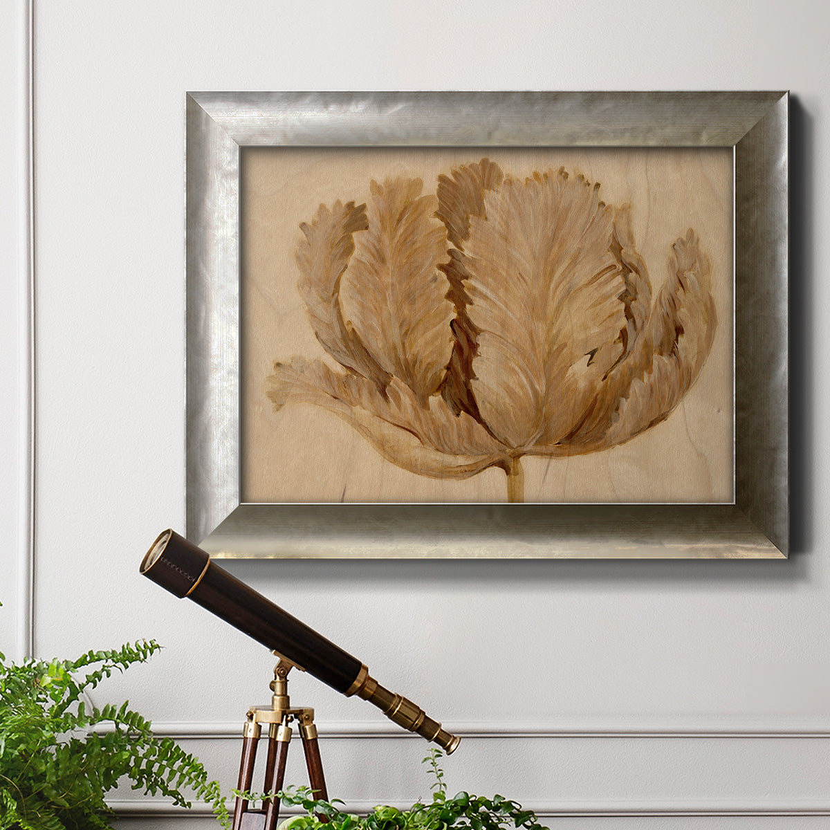 Sepia Tulip on Birch II Premium Framed Canvas- Ready to Hang