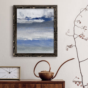 Soft Solace Indigo - Premium Canvas Framed in Barnwood - Ready to Hang