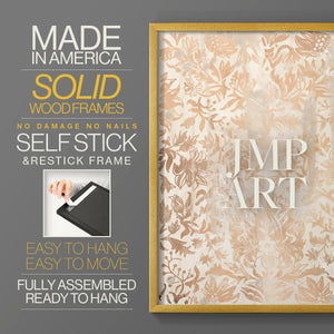 Walnut Damask I - Restickable Framed Art Print