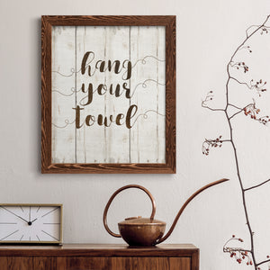 Hang Your Towel - Premium Canvas Framed in Barnwood - Ready to Hang