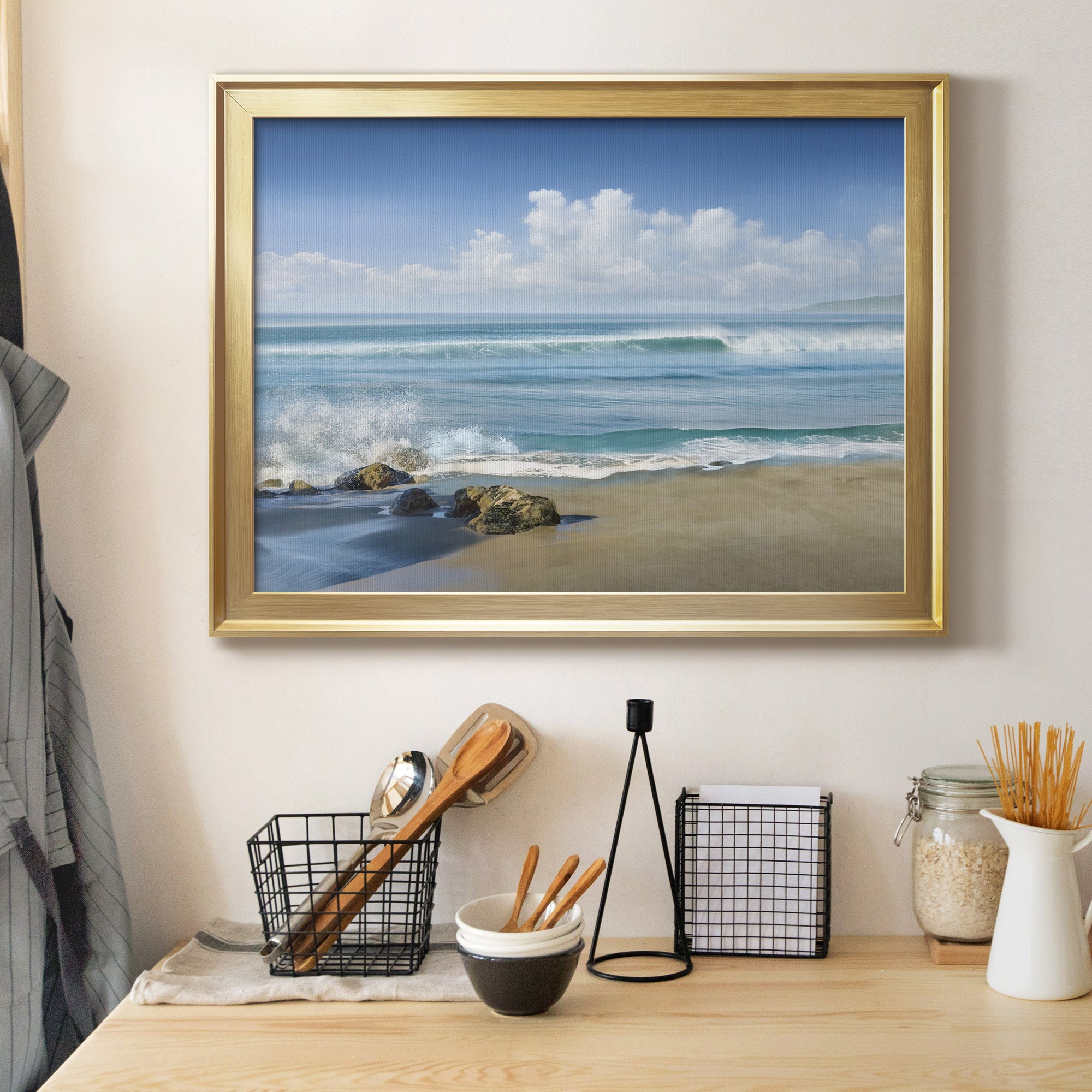 Sweeping Blue Premium Classic Framed Canvas - Ready to Hang