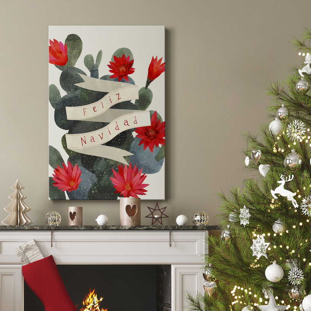 Flowering Christmas Cactus Collection B Premium Gallery Wrapped Canvas - Ready to Hang