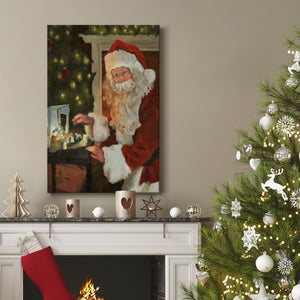 Saint Nick and the Nativity Premium Gallery Wrapped Canvas - Ready to Hang