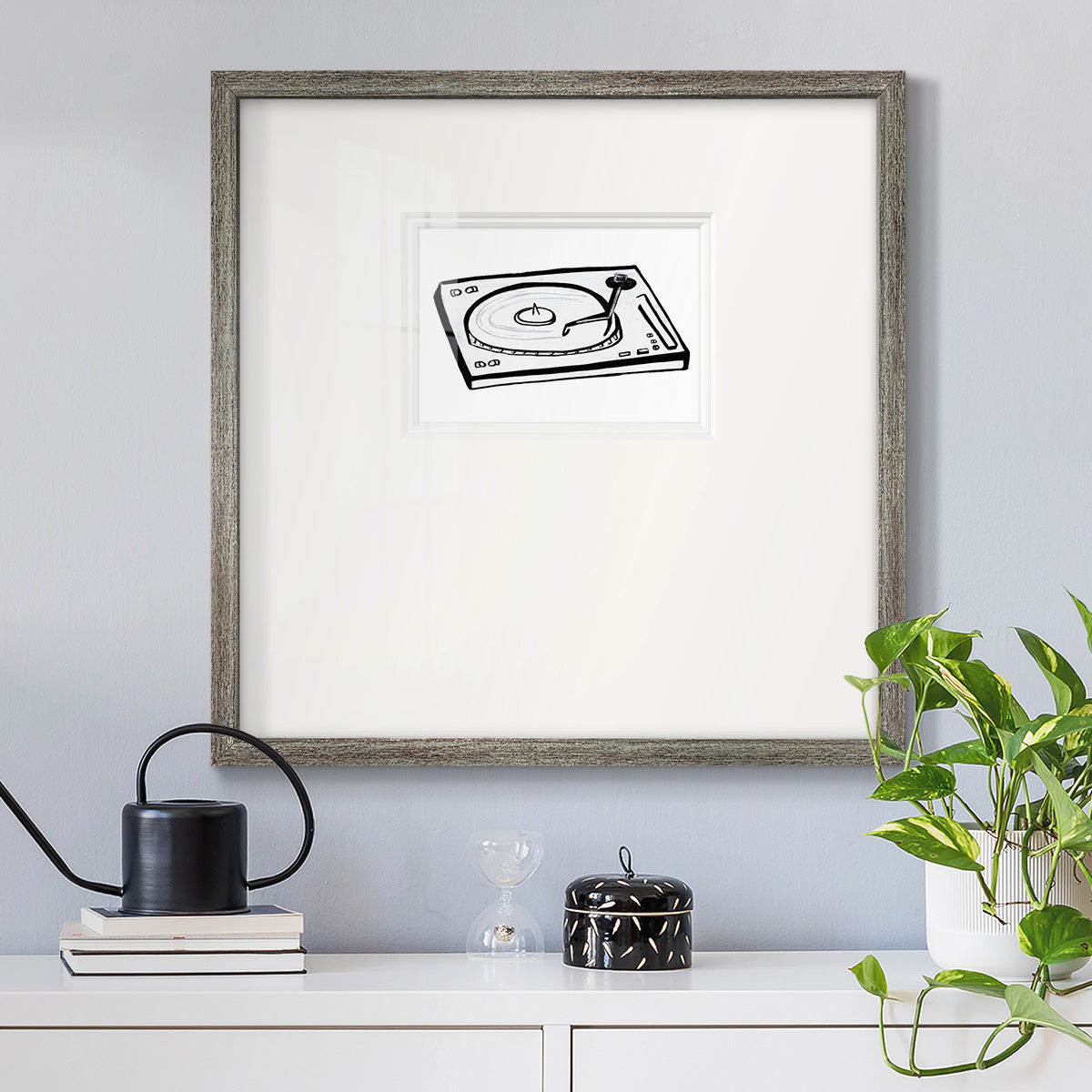 Vinyl Sketch Premium Framed Print Double Matboard