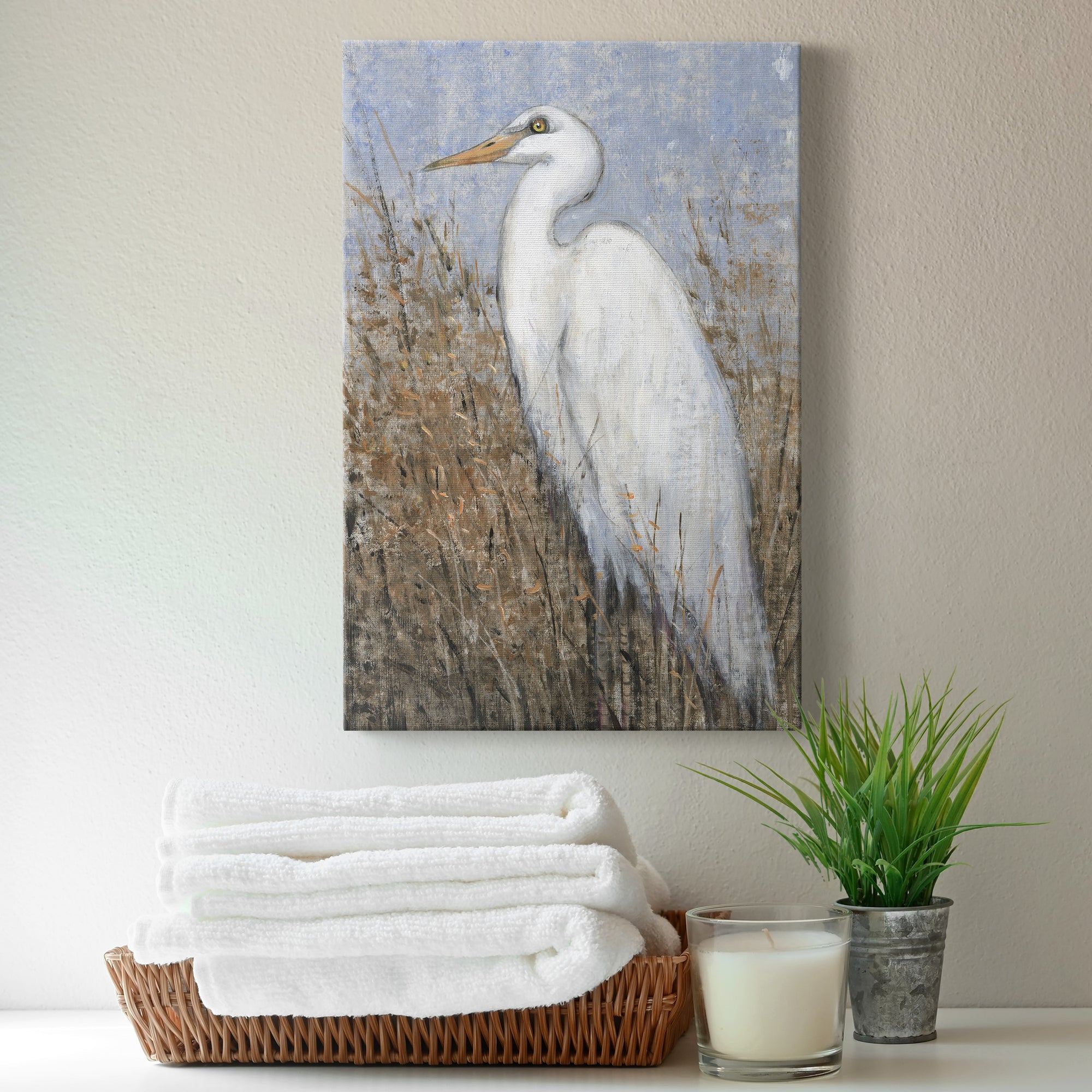 White Heron II Premium Gallery Wrapped Canvas - Ready to Hang