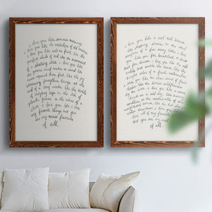 Letter to a Lover I - Barnwood Framed Canvas Set