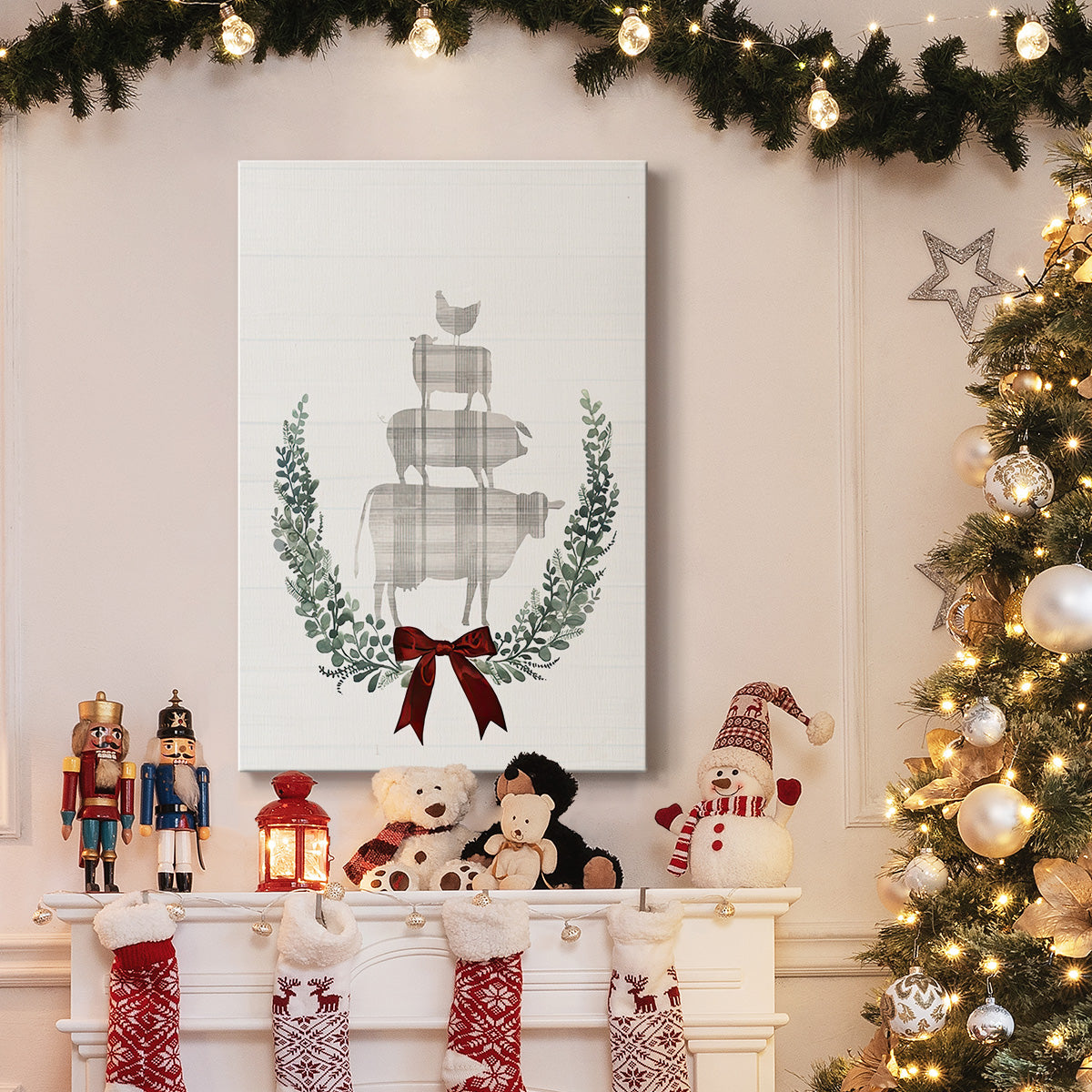 Yuletide Animals I - Gallery Wrapped Canvas