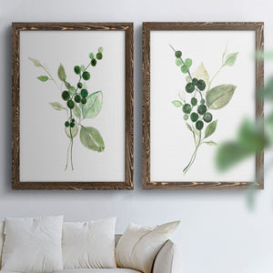 Sprigs in Green I   - Premium Framed Canvas 2 Piece Set - Ready to Hang
